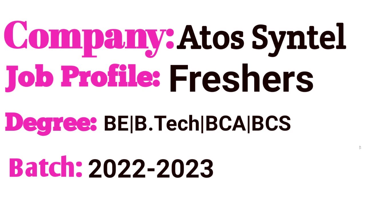 atos syntel recruitment 2022|off campus drive for 2022 batch freshers|#employmentservices