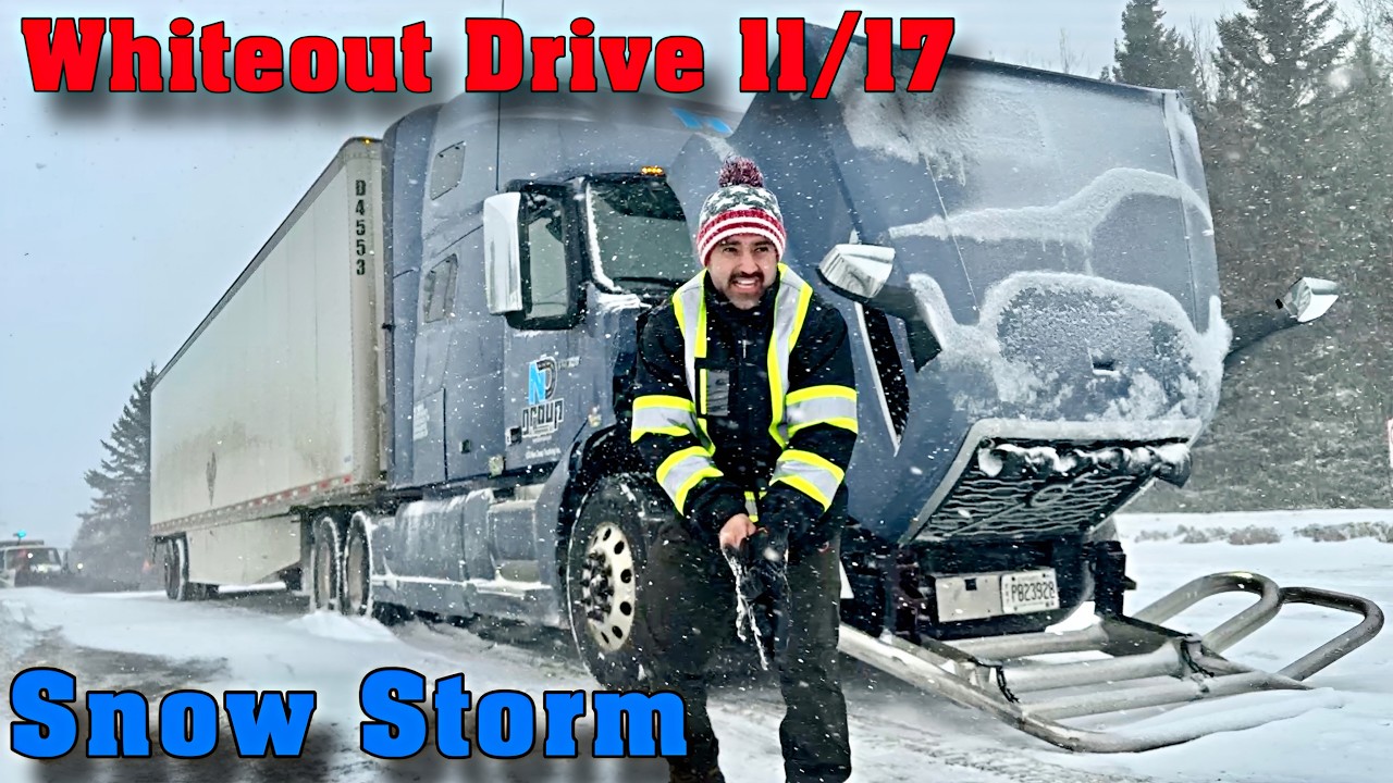 Truck Stuck in Snowstorm on Canada's Dangerous Highway 11/17 / 831