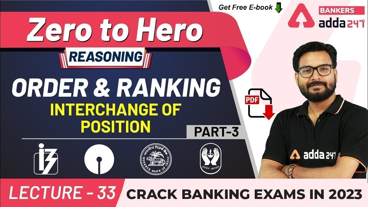Order and Ranking Interchange of Position (P-3) | Reasoning | Adda247 Banking Classes | Lec #32