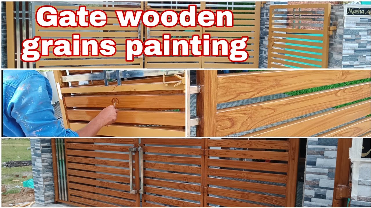 main gate how to paint look a wood|wooden type enamel painting|1st stage studying new painter's