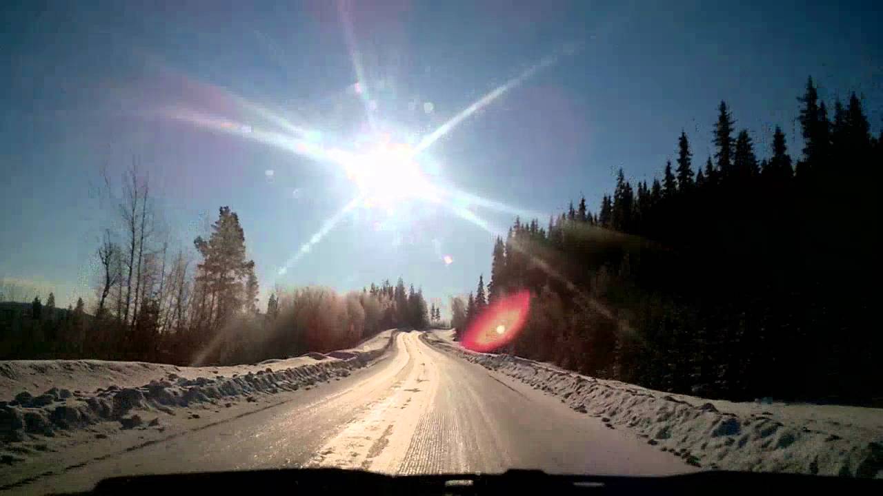 Winter Driving on Ice Road in Lapland in 2016. No. 5