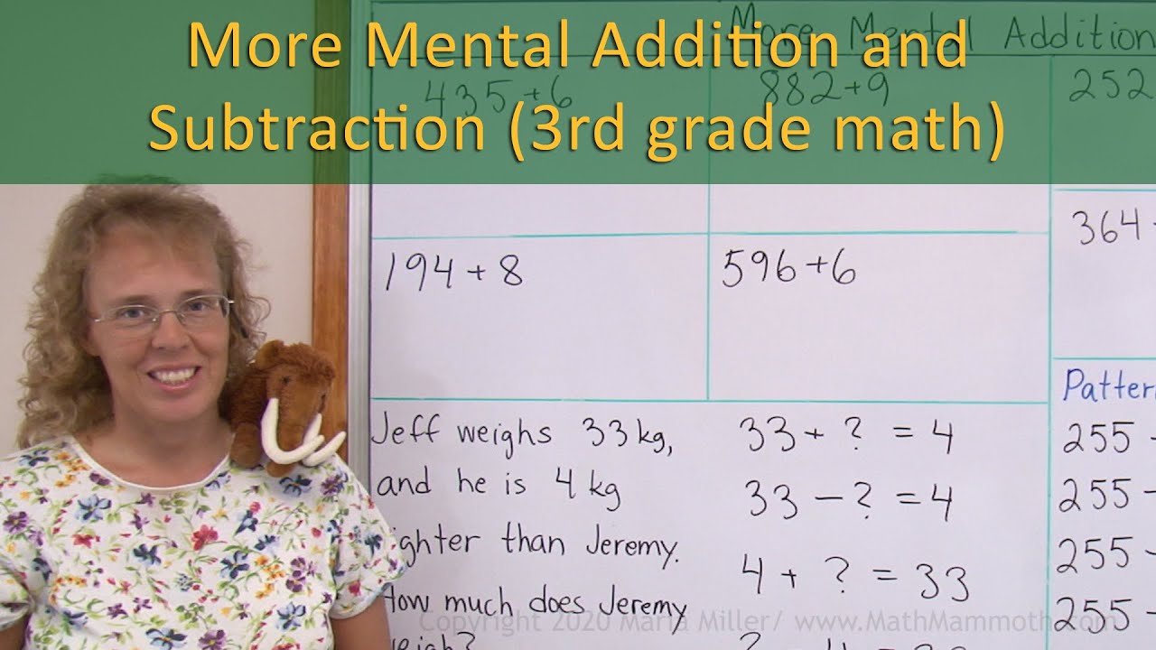 More Mental Addition and Subtraction (3-digit numbers)