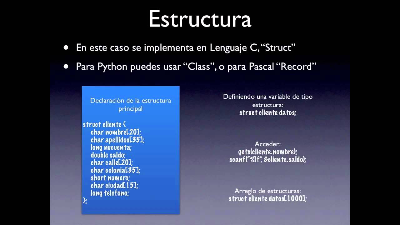 Tipos de Datos Estructuras en C