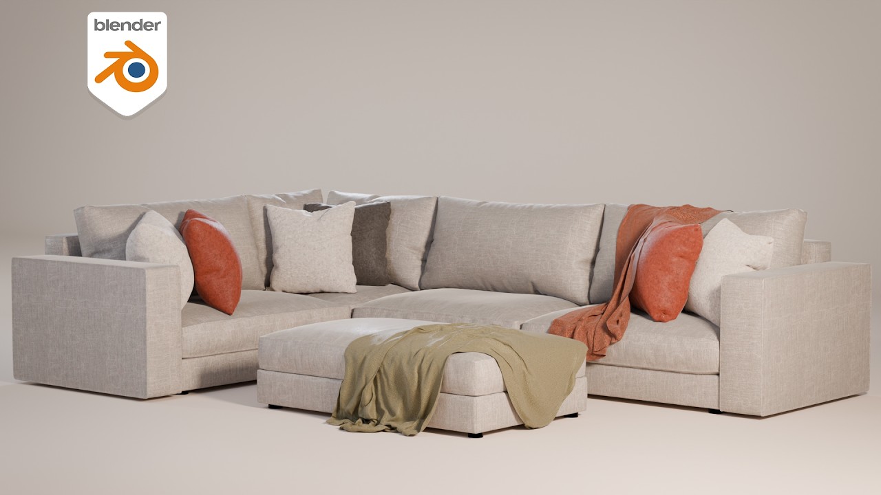 Modeling the sofa Modern corner sofa 3D Model in Blender 5.0