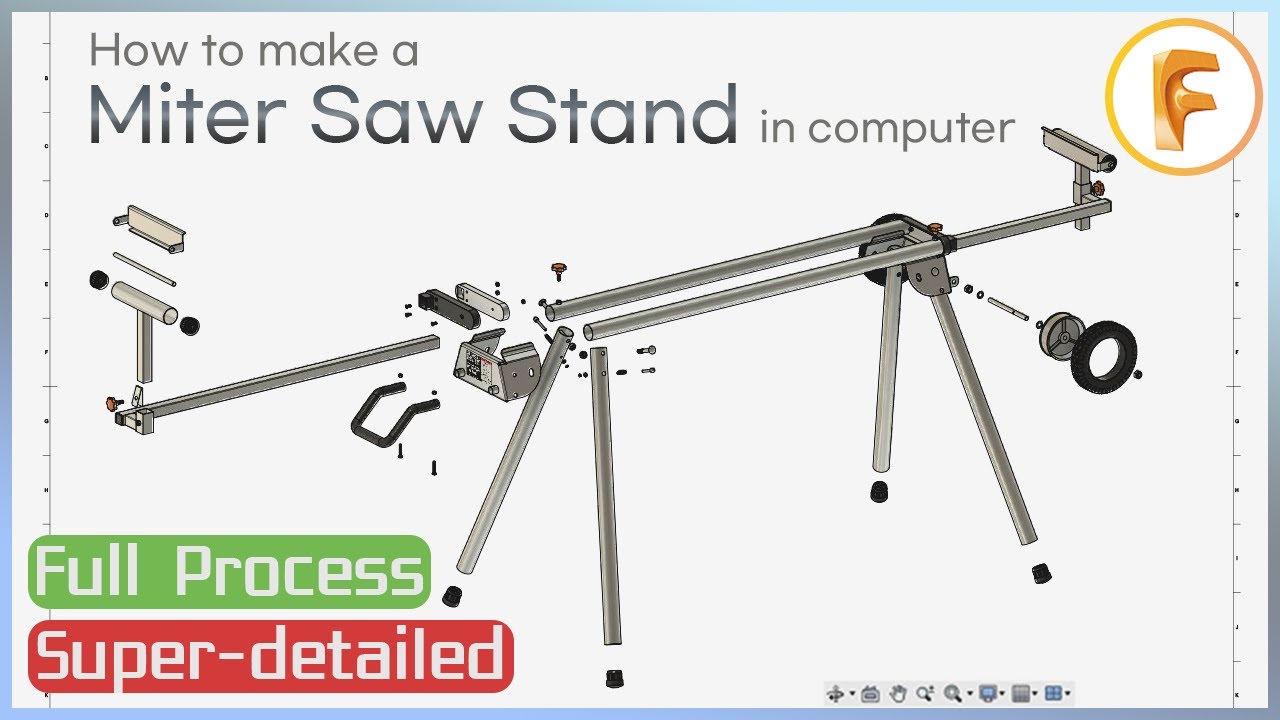 Fusion 360 | How to make a Miter Saw Stand | Miter Saw Stand 3D Modeling | 각도 절단 스탠드 모델링