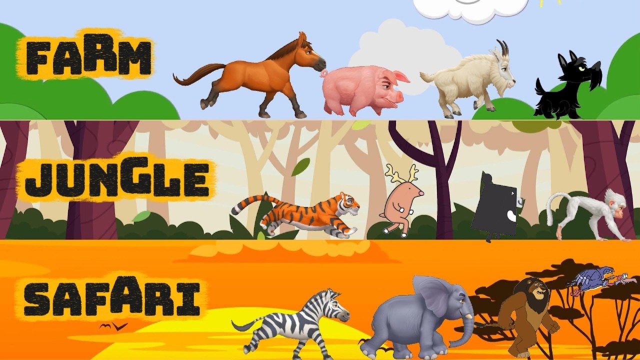 Farm - Jungle - Safari Animal Sounds Song N14T3 | Animal Sounds Song | Kids TV Education