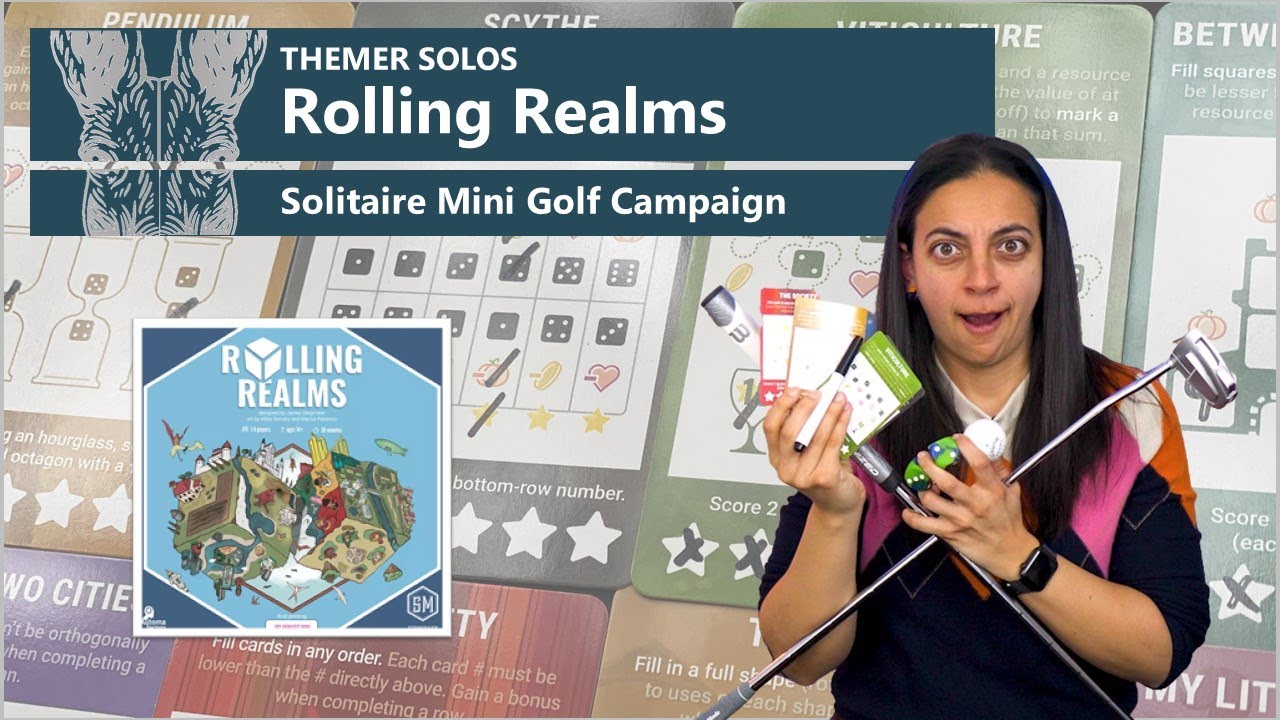 Themer Solos | Rolling Realms Board Game Review | Solitaire Mini Golf Campaign ⛳
