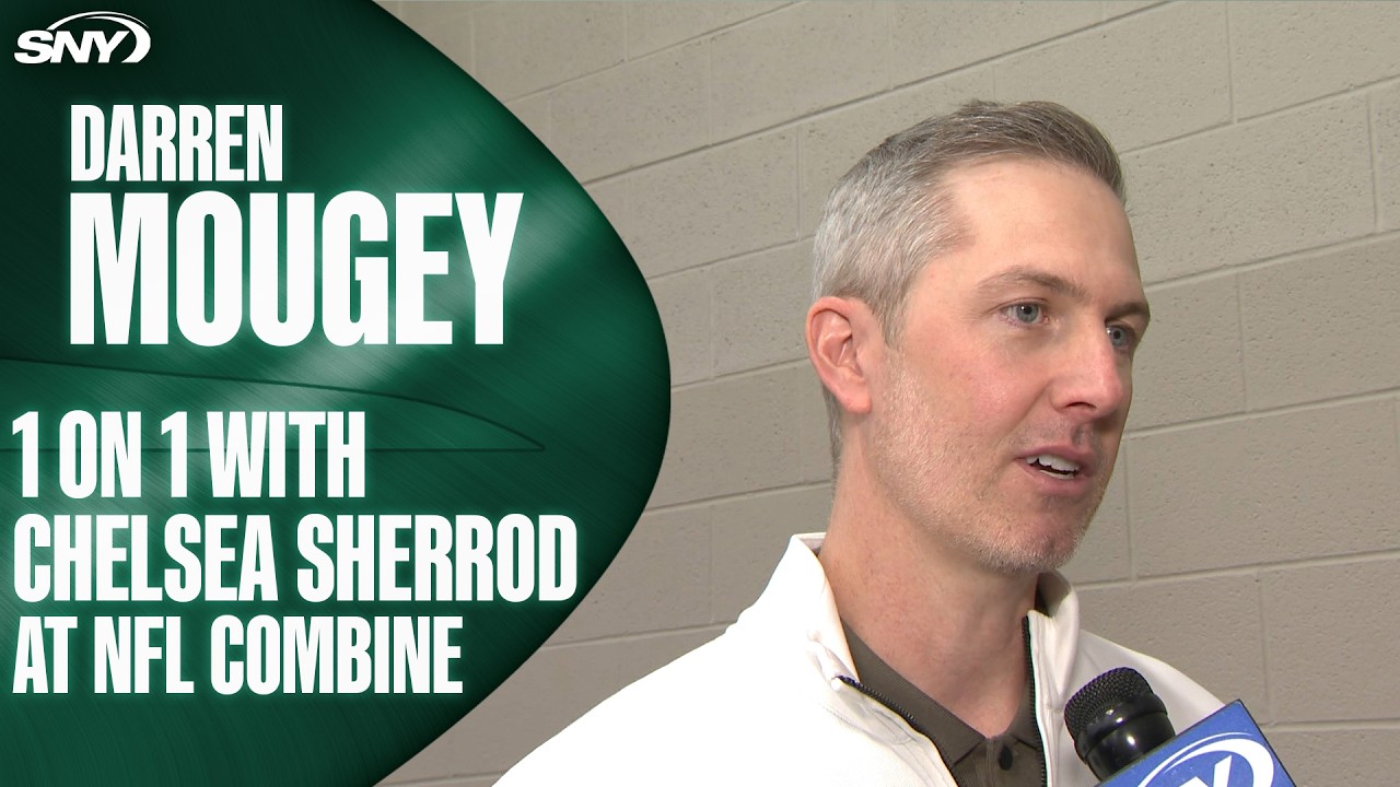 SNY's Chelsea Sherrod catches up with Jets' GM Darren Mougey at the NFL Scouting Combine