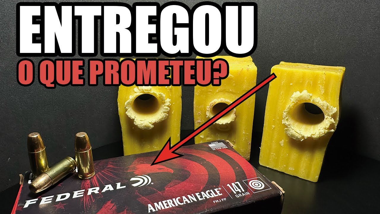 FEDERAL AMERICAN EAGLE FMJ FP 147 GRAINS ENTREGOU TUDO O QUE PROMETEU? EU TESTEI E...