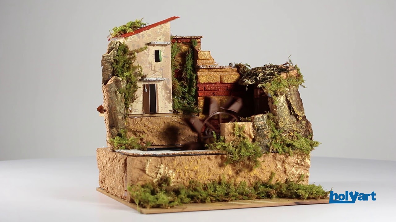 Mulino ad acqua con pompa cm 25x14 - Scenografia Presepe