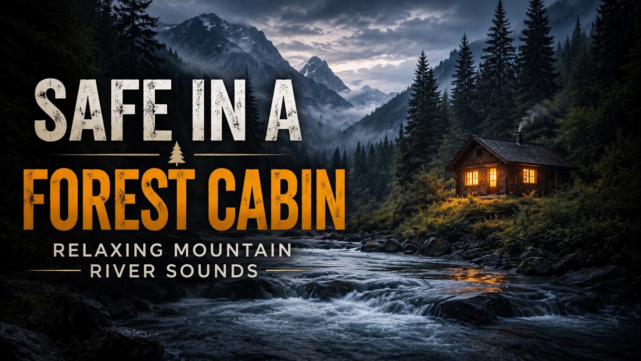 River Sounds by a Mountain Cabin 🌊 | Nature Ambience for Sleep