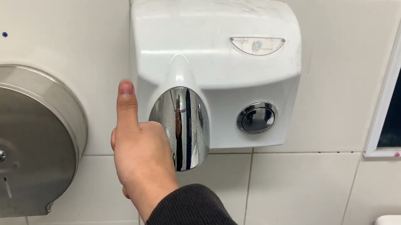 (1st Gen) JD Macdonald Touch Dry Hand Dryer with chrome buttons and nozzle