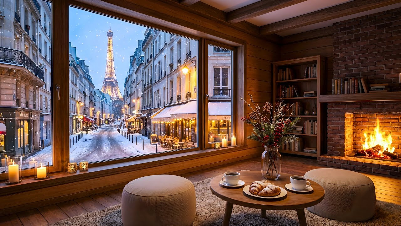Paris Winter Jazz ☕ Warm Coffee Ambience & Cozy Jazz Piano for Work, Focus, Relax ❄️ Jazz Radio