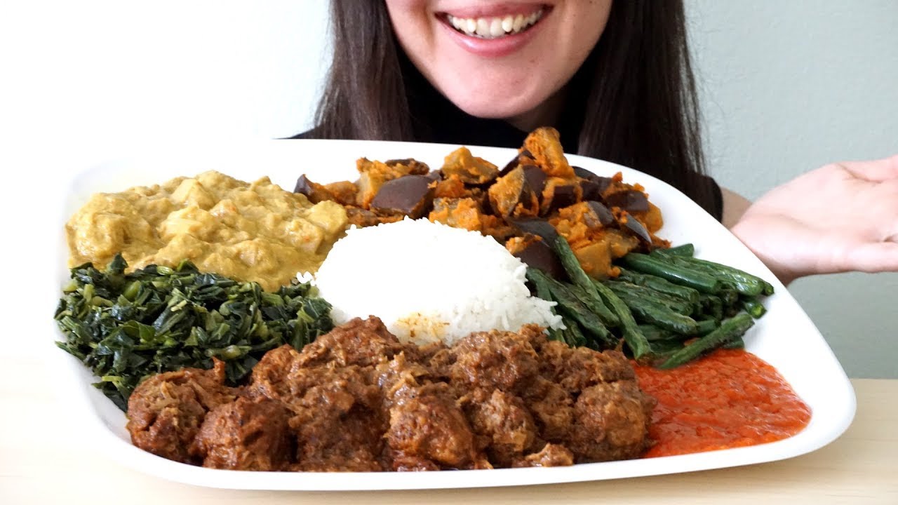 ASMR: Vegan Nasi Padang Eaten With Hands | Collaboration With Qei ASMR (Whispered)