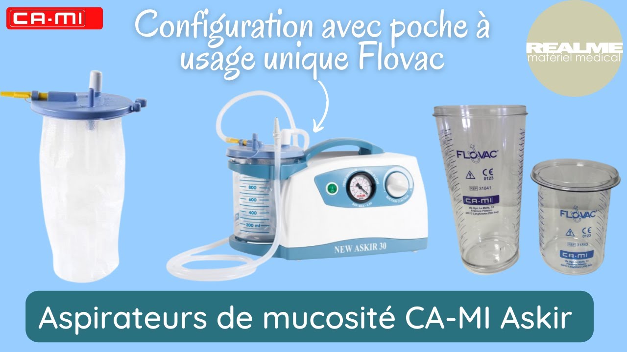 Configurer l'aspirateur de mucosités CA-MI askir avec la poche à usage unique FLOVAC⚕️ | realme.fr