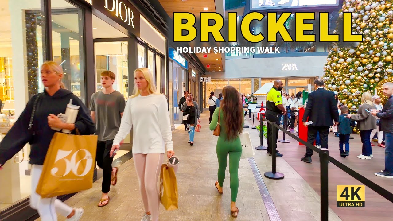 Brickell City Centre Holiday Shopping Walk | Miami Christmas Vibes 4K