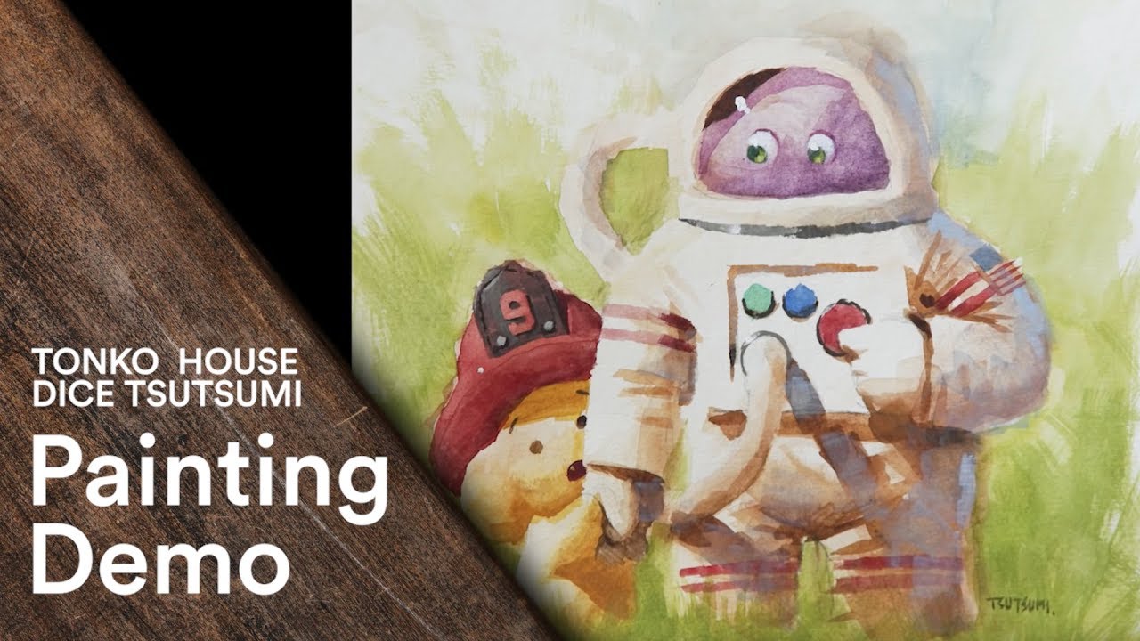 Watercolor: Dice Tsutsumi's Painting Demo -  Tonko School (