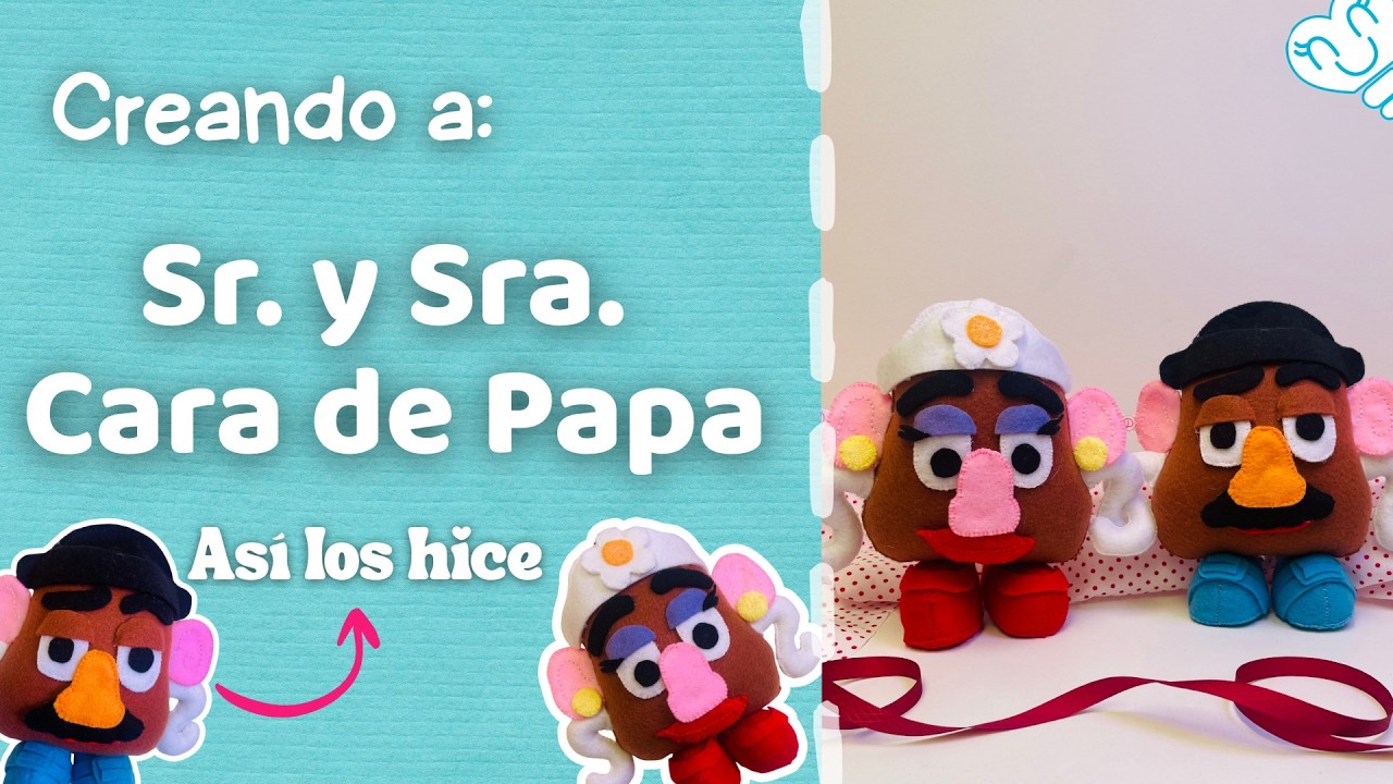 Así hice al Sr. y Sra. Cara de Papa en fieltro 🧵 | guía cozy paso a paso