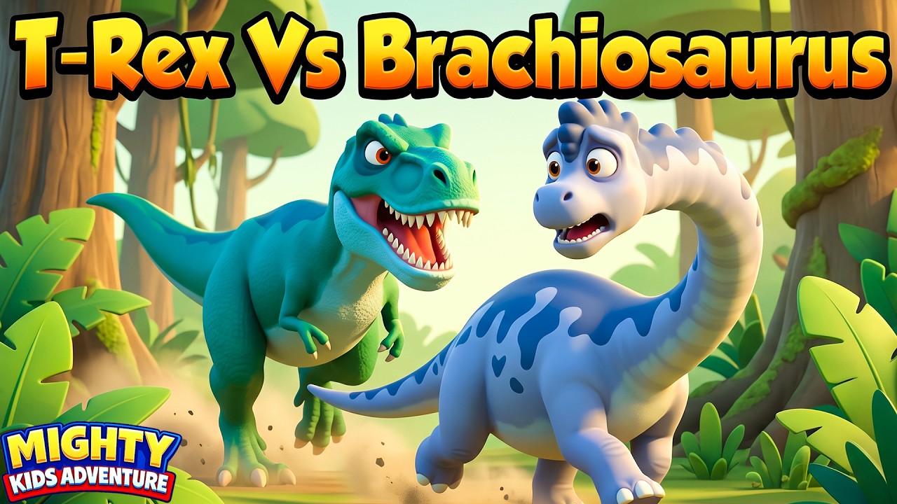 Tyrannosaurus vs Brachiosaurus | Dino Song | New Dinosaur | Meet Brachiosaurus | Ep -33 | Dinosaur