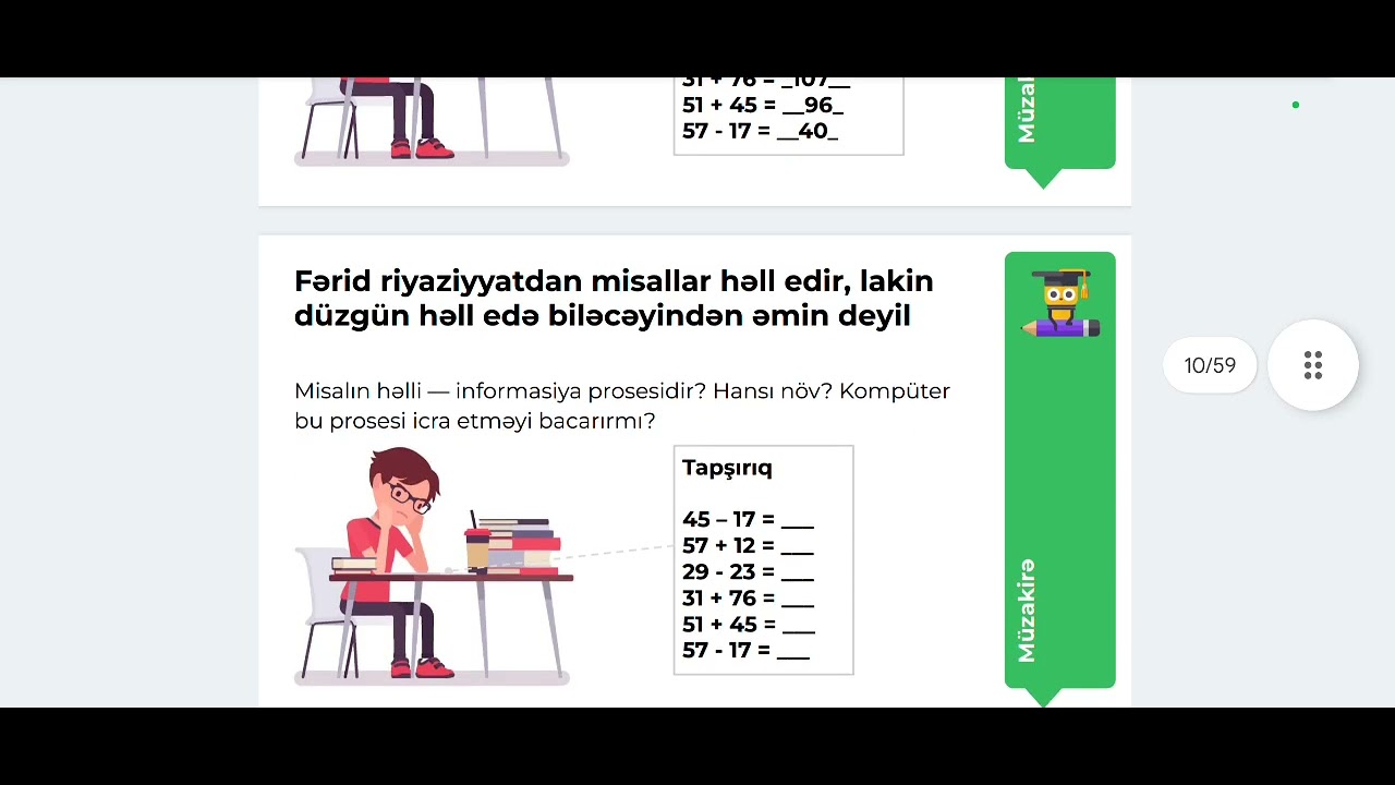 2 ci sinif. Proqram təminatı. 