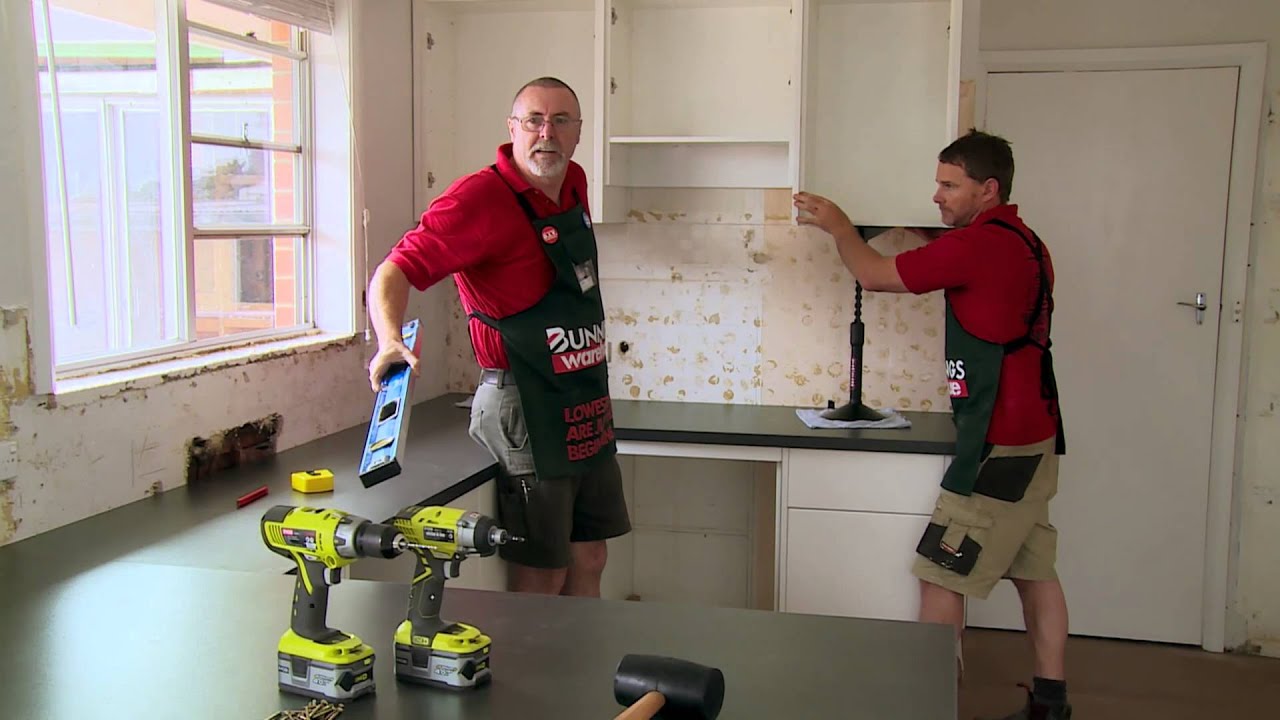 Как установить кухонные навесные шкафы своими руками в Bunnings