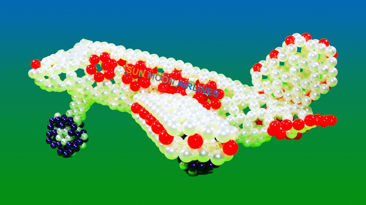 পুতি দিয়ে প্লেন তৈরী/ How to make beaded airplane(part-1)/ beaded aeroplane/ beaded baby toy