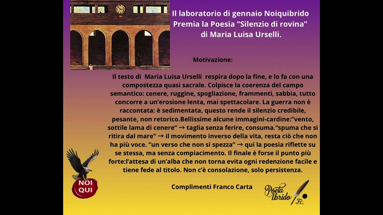 MARIA LUISA URSELLI SILENZIO DI ROVINA