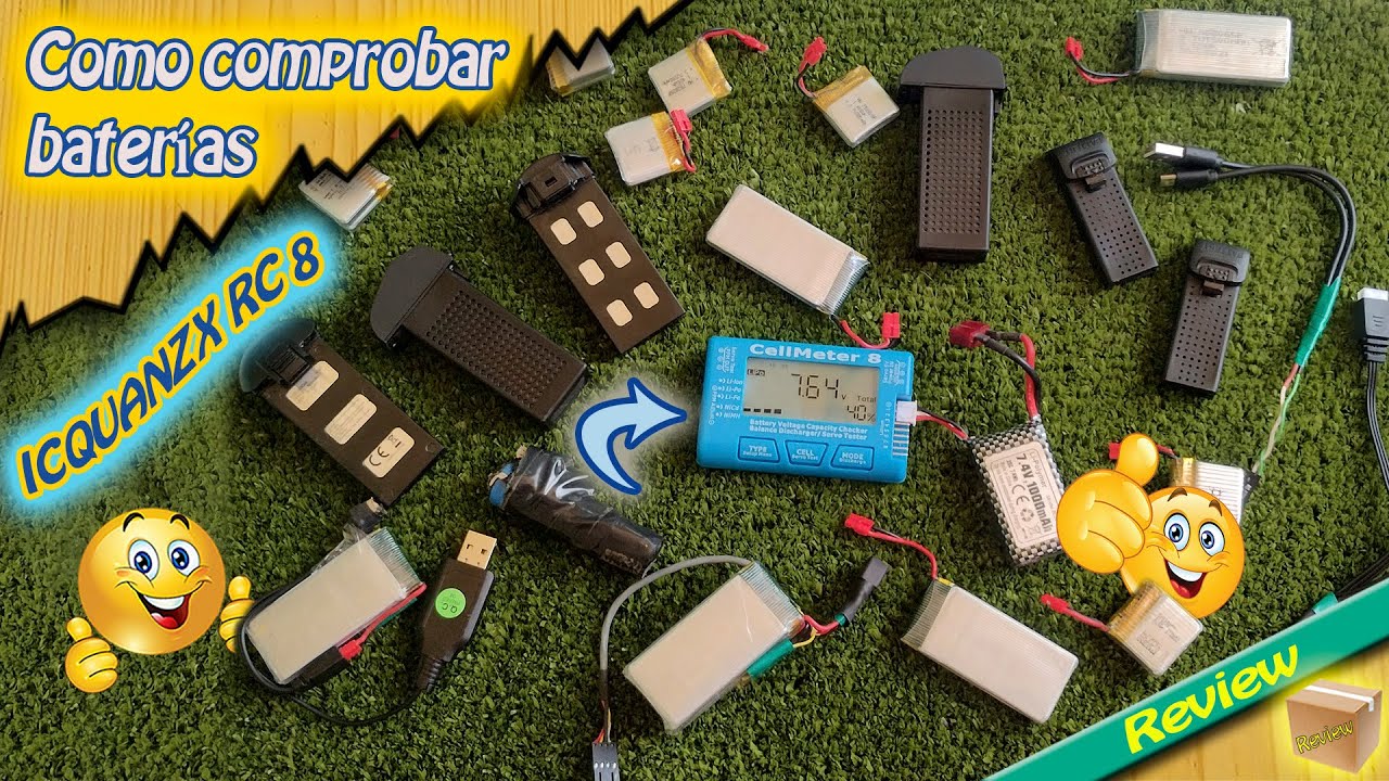 ICQUANZX RC 8 Comprobador de batería servos y ESC para LiPo Life Li-Ion NiMH Nicd