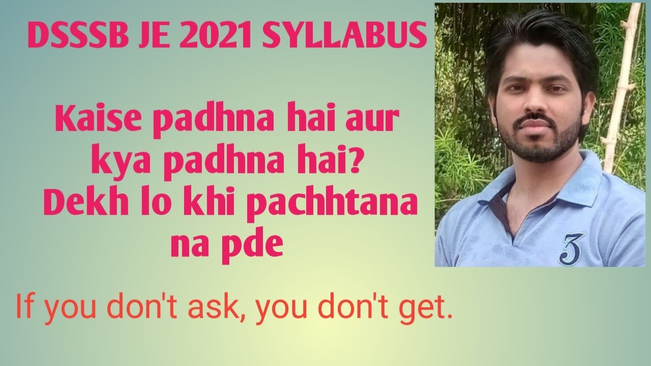 DSSSB JE SYLLABUS 2021