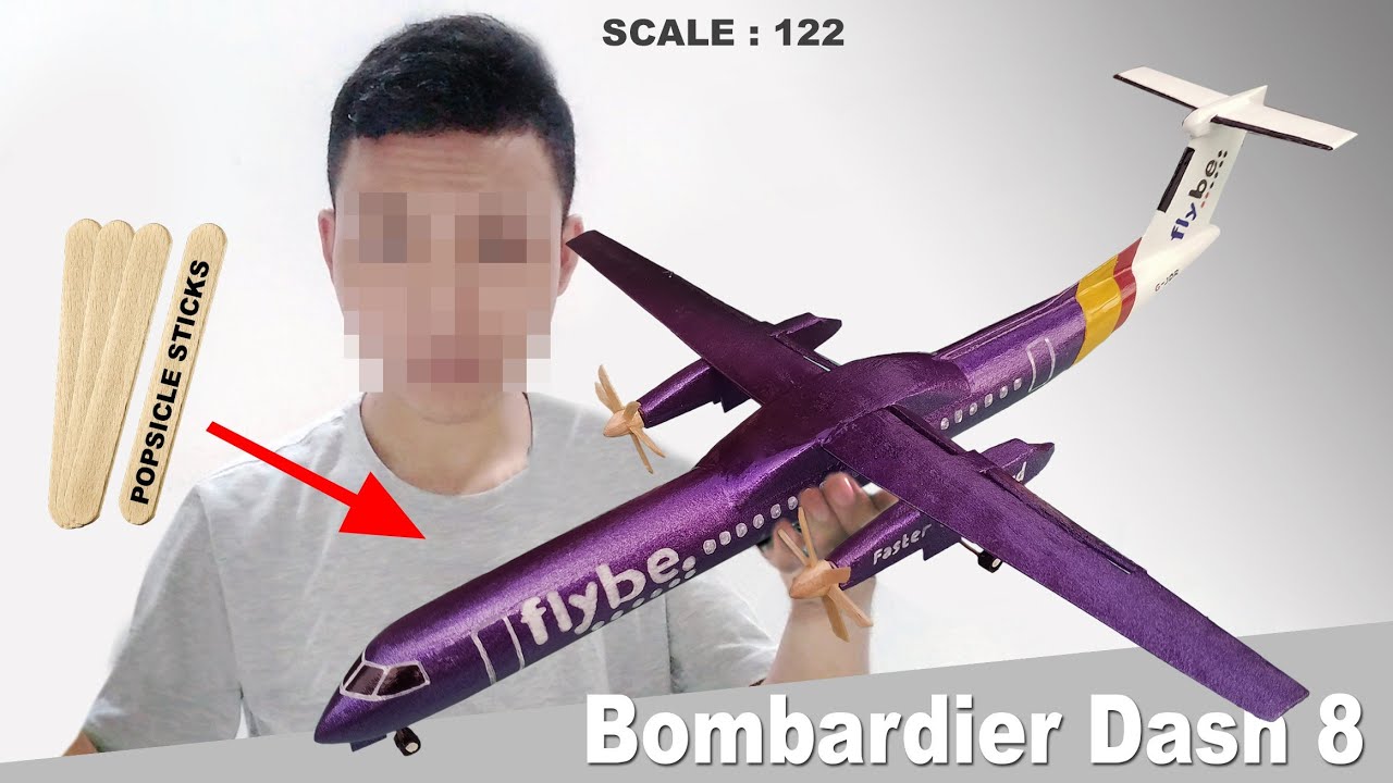Попробуйте сделать самолет Bombardier Dash 8 Flybe полностью из палочек от мороженого