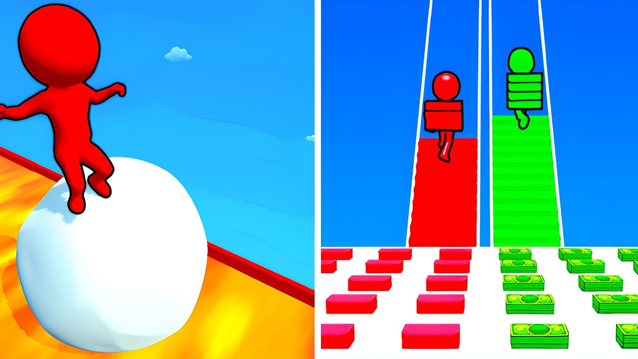 Snow Race VS Bridge Race ❄️🌉 All Levels Max Update Walkthrough Mobile NEW Gameplay S5RX