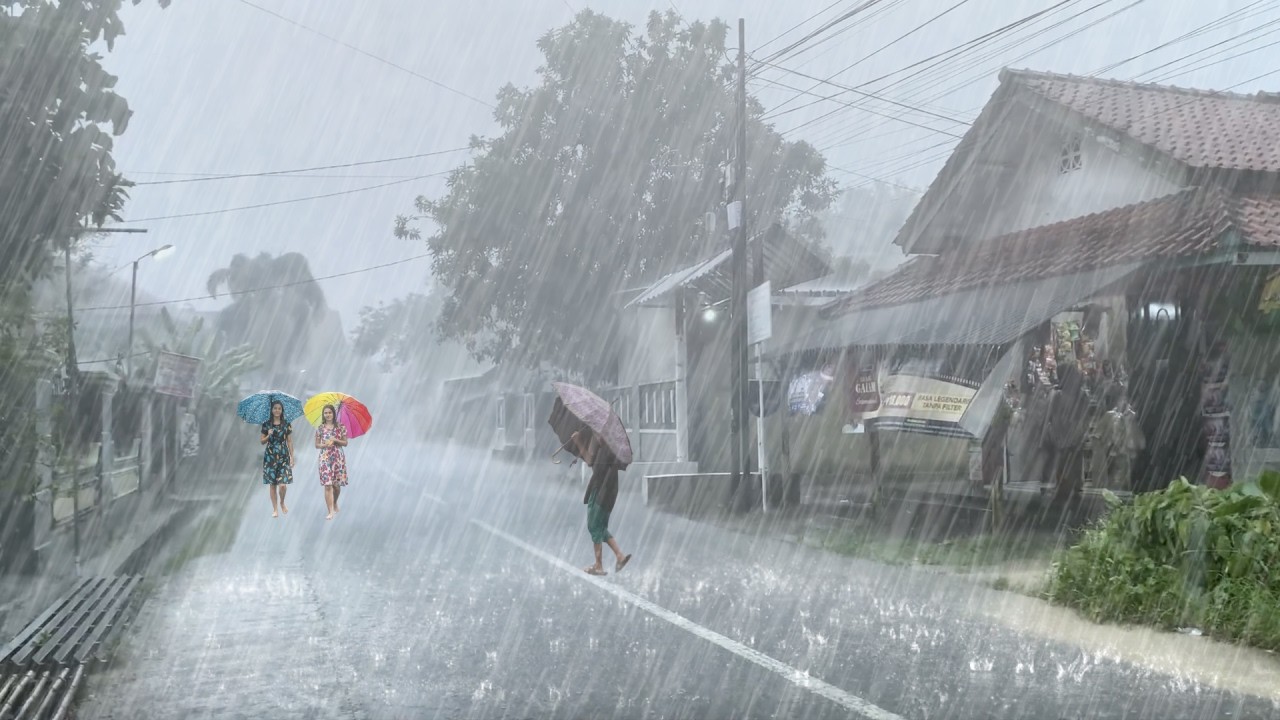 SUPER TERRIFYINGLY BEAUTIFUL RAINSTORM 🌧️ Heavy Thunder & Rain in Indonesia ⚡| Sleep Therapy