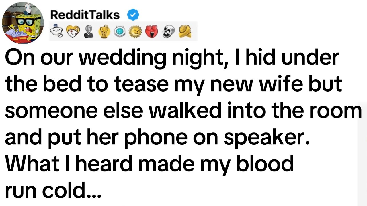On our wedding night, I hid under the bed to tease my new wife but someone else walked...