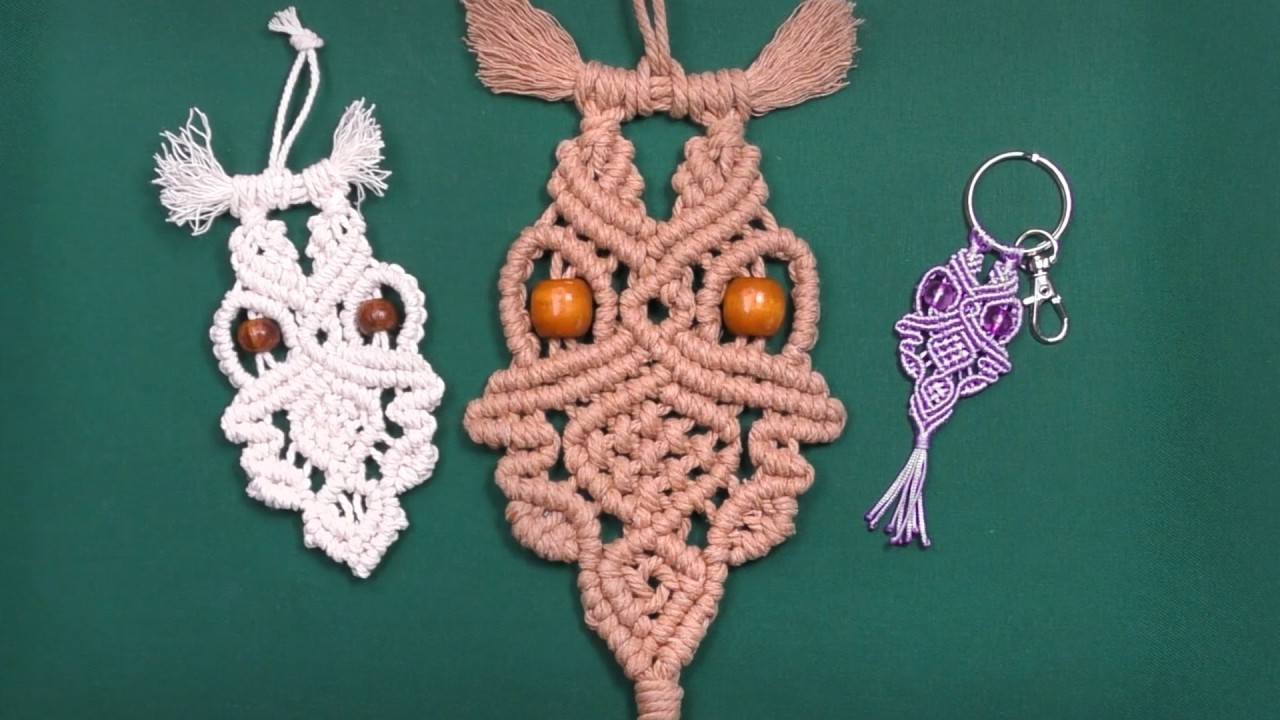 DIY Macrame Owl - NEW Pattern for Keychain, Necklace, Wall Hanging | Step by Step Macrame Tutorial