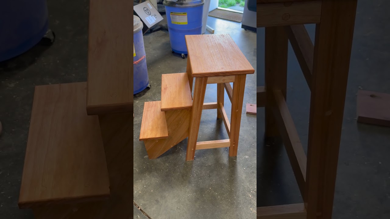 3 Step Stool Folding Woodworking Easy To Follow DIY Instructions