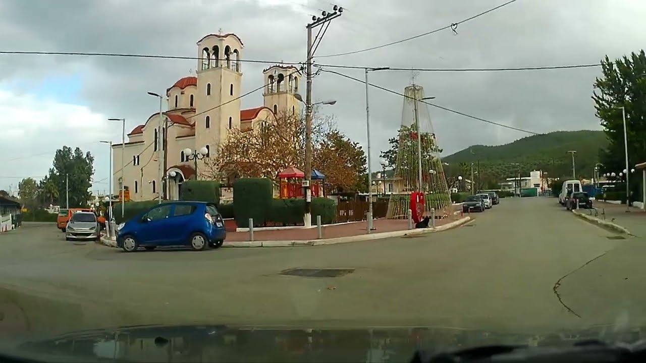 Driving in Greece, from Sikamino - Oropos to Skala Oropou