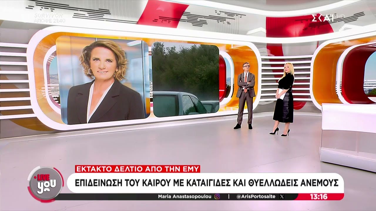 Έκτακτο Δελτίο Επιδείνωσης Καιρού με καταιγίδες και θυελλώδεις ανέμους  | Live You | 04/02/2026