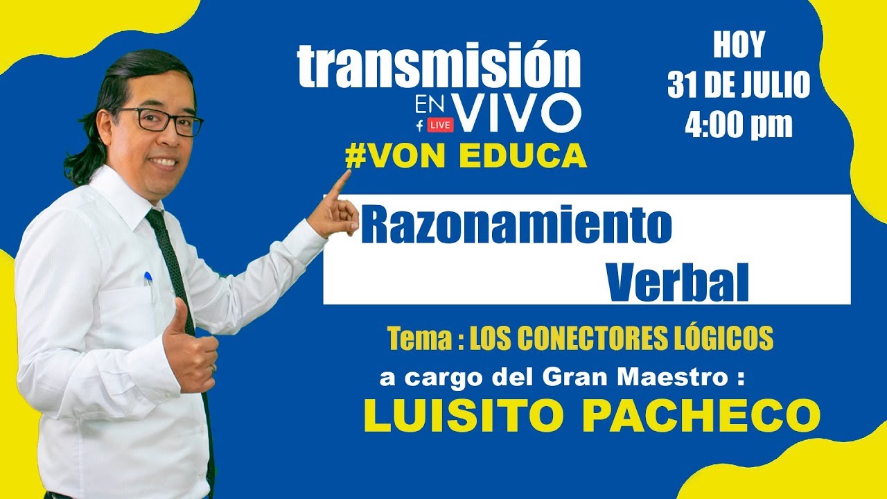 Clase EN VIVO 🔴 de Razonamiento Verbal 📚 Tema: Conectores