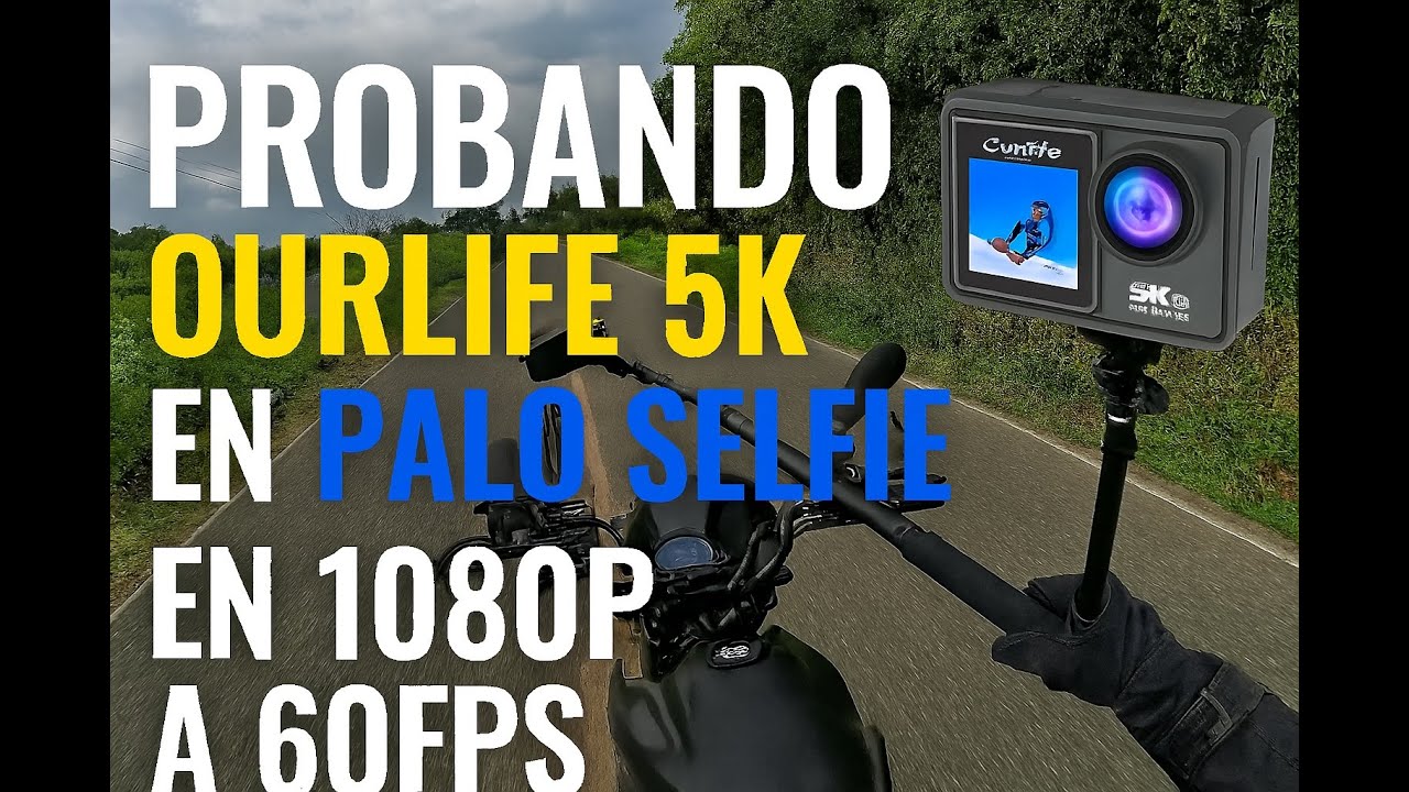 📷Cámara de acción Ourlife 5k - Prueba en palo selfie - grabación 1080p 60fps con estabilización!
