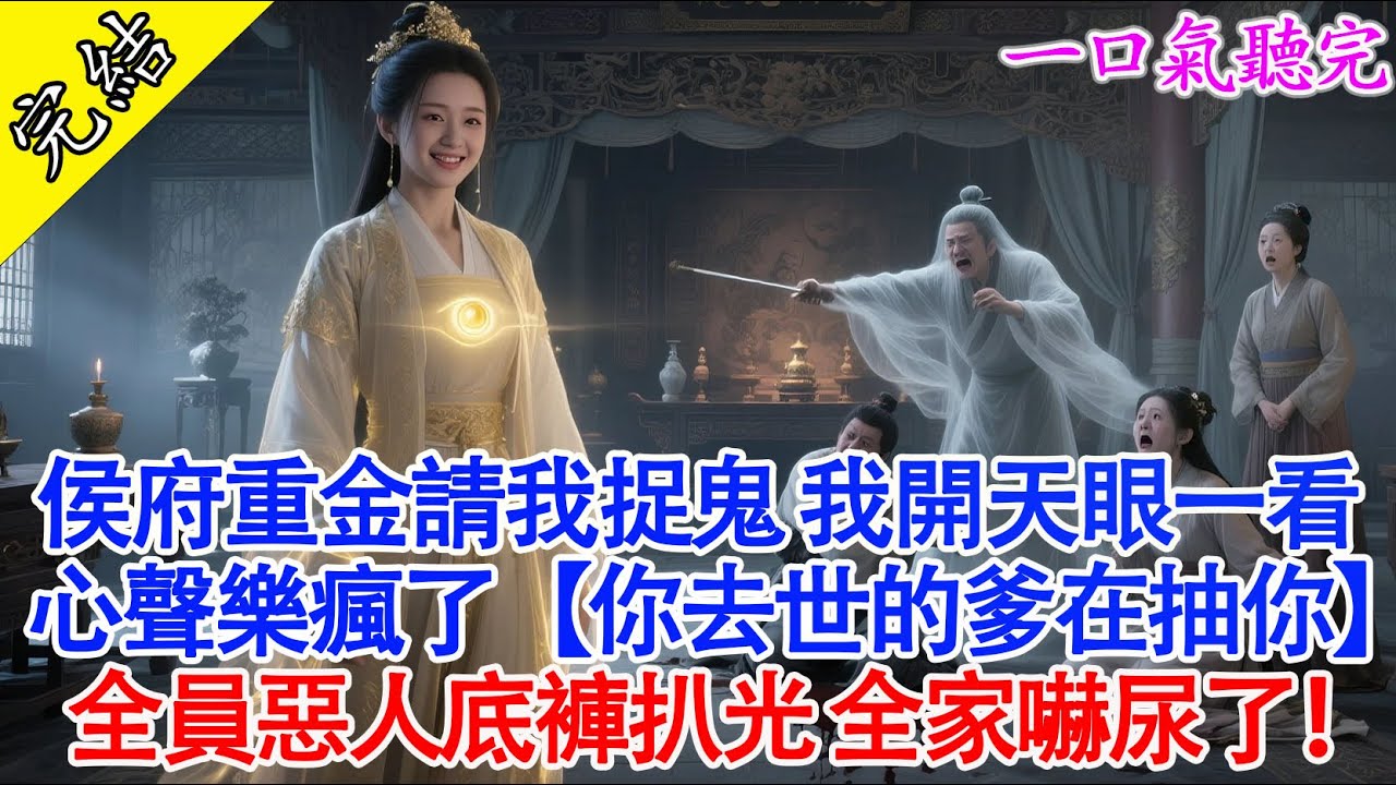 【一口氣聽完】侯府重金請我捉鬼？我開天眼一看，心聲樂瘋了：【你去世的爹在抽你！】 全家嚇尿了！#有聲書 #穿越 #爽文 #打臉 #古言 #原創