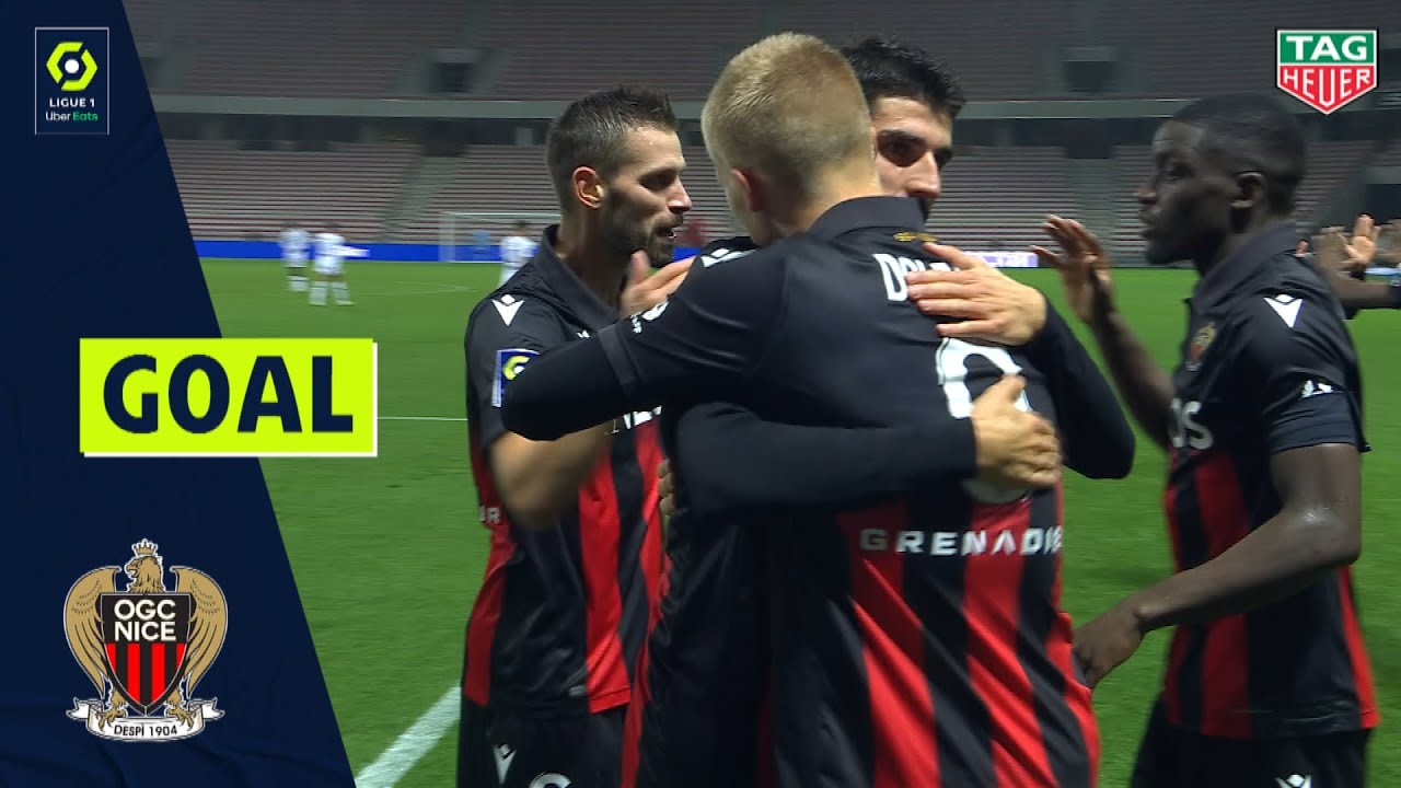 Goal Kasper DOLBERG (50' - OGC NICE) OGC NICE - LOSC LILLE (1-1) 20/21