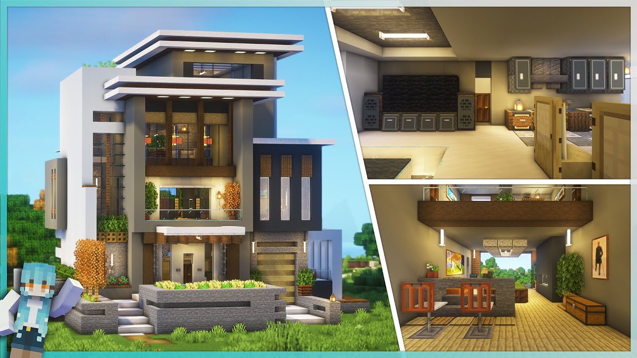 Minecraft: How to build a Exquisite Modern House for Survival (Interior) #23 part 2
