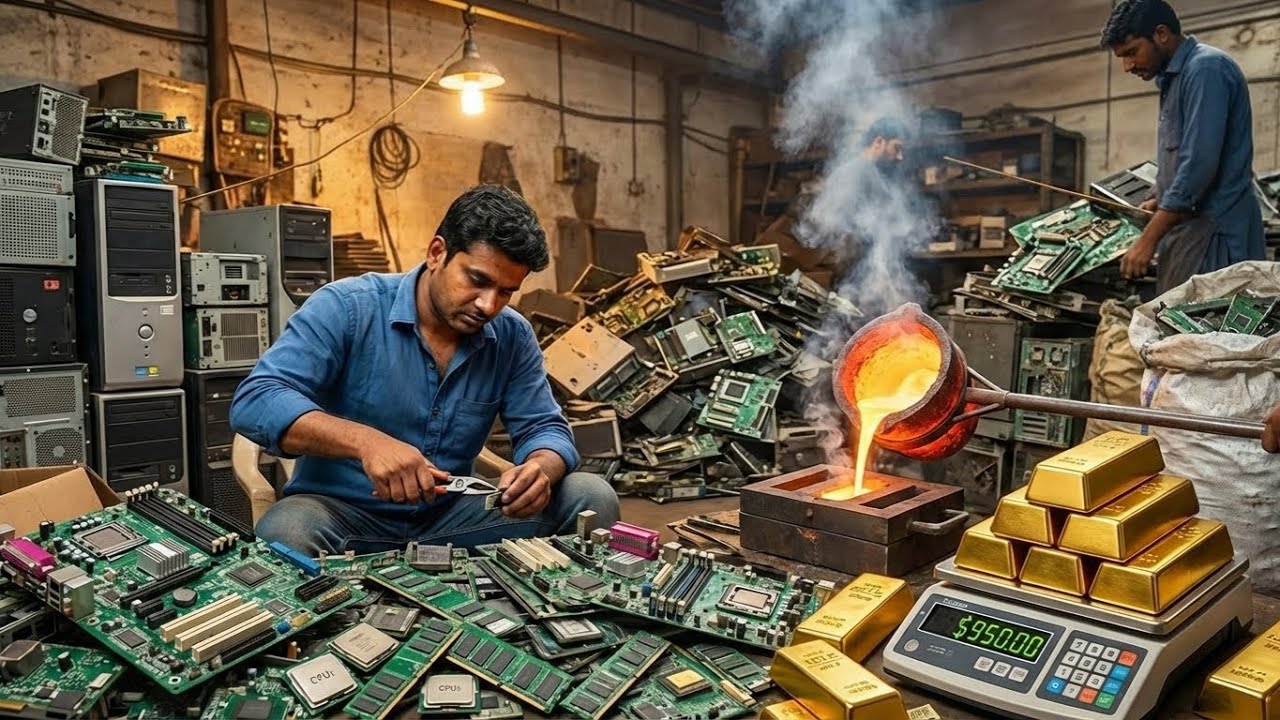 How 24K Pure Gold Is Extracted from Millions of Old computer parts | Full Factory Process