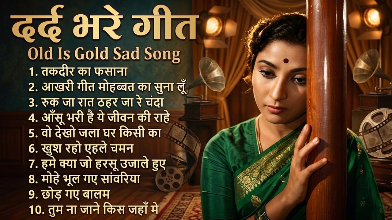 दर्द भरे गीत | Top 10 Old Is Gold Sad Song | रुक जा रात ठहर जा रे चंदा | Sadabahar  purane Sad Geet
