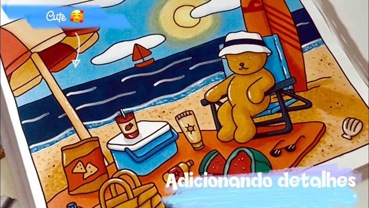 Colocando detalhes na pintura | Coloring Cute Page 😍