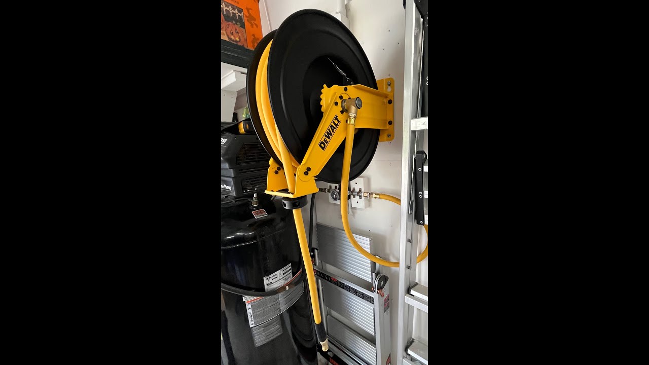 DeWalt Air Hose Reel, Review and install HAFT INCH  X 50 FEET,  DXCM024 0344#dewalt,#tools