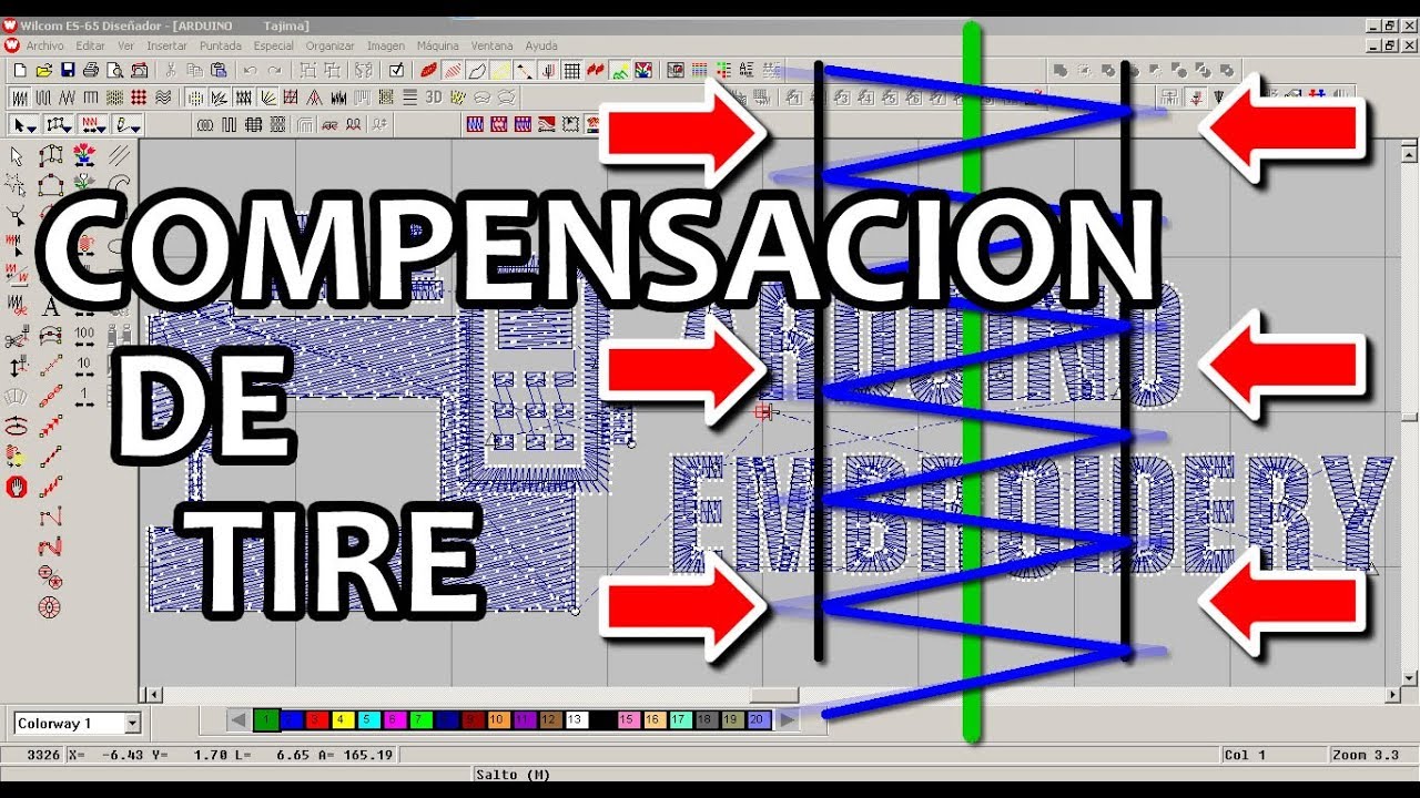 Compensación de tire en Wilcom, como hacer textos mas gruesos - TodoSobreBordados.com