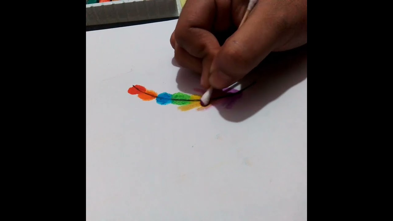 Easy rainbow leaf #rainbow #leaf #oilpastel #drawing #sketch