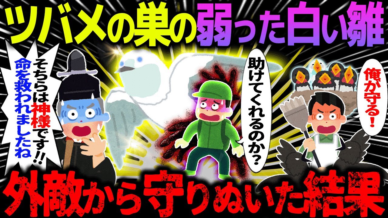 【ゆっくり怖い話】ツバメの巣の弱った白い雛→外敵から守りぬいた結果【オカルト】白羽のツバメ