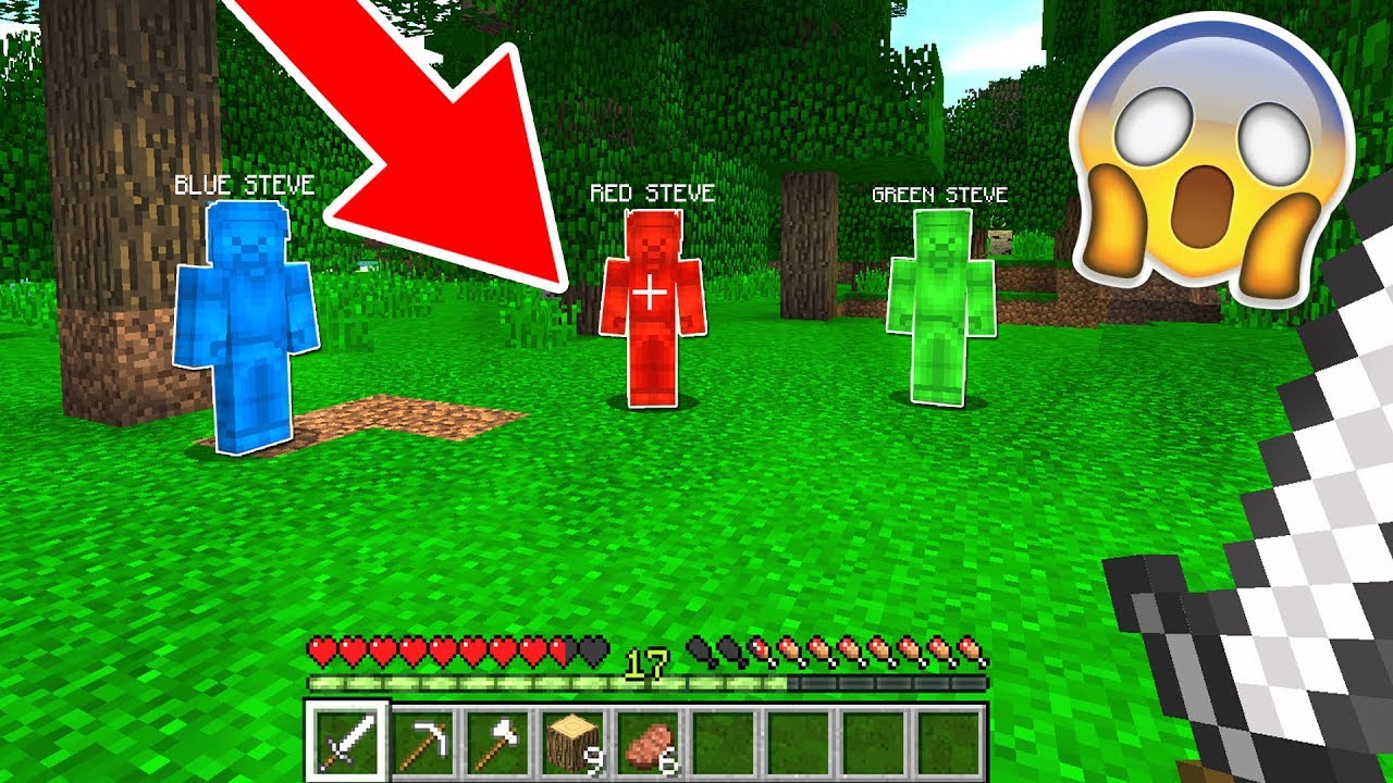 RED STEVE, GREEN STEVE, AND BLUE STEVE MEET IN MINECRAFT!